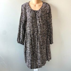 Old Navy Casual Animal Print Long Sleeves Knee Lenght Dress Size L